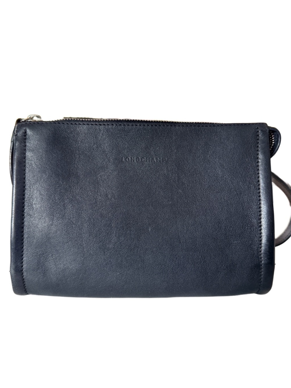 Longchamp Black Leather Crossbody Bag